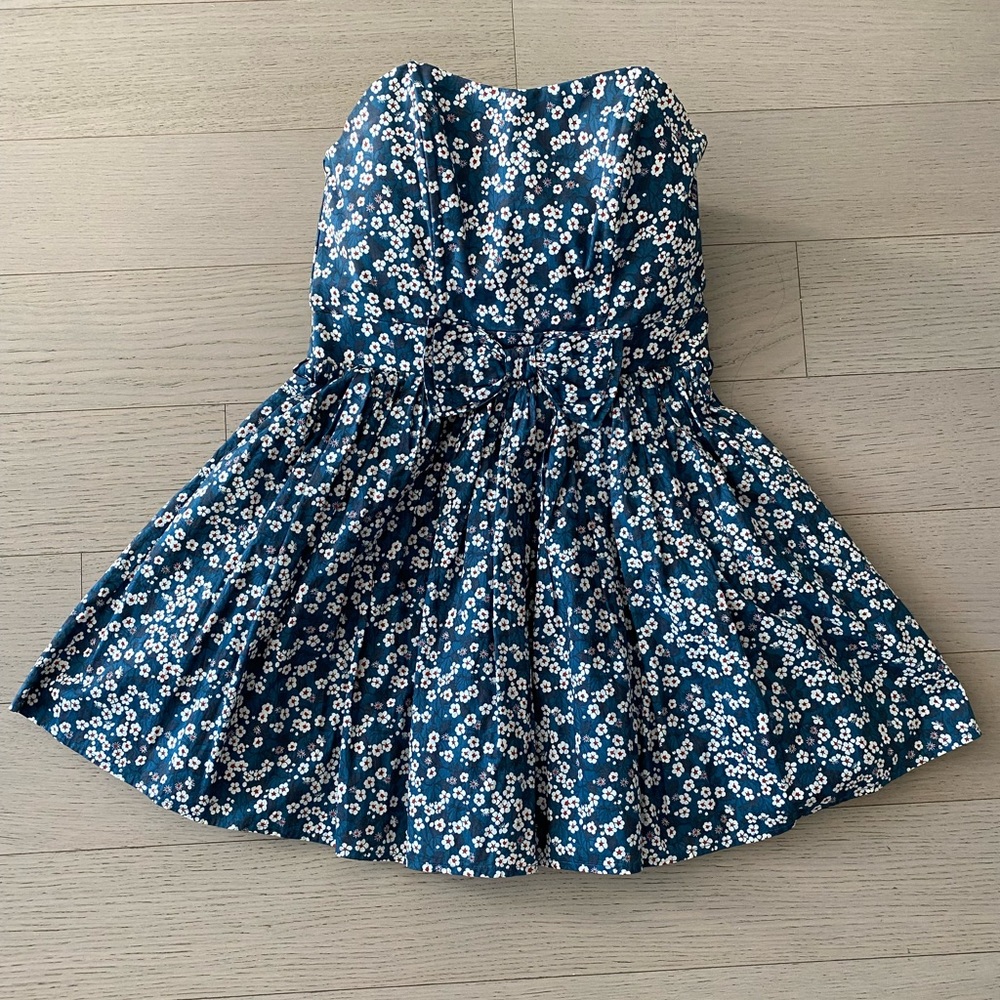 JACK WILLS Cherry Blossom pattern Teal Dress US 6, lightly worn great condition!